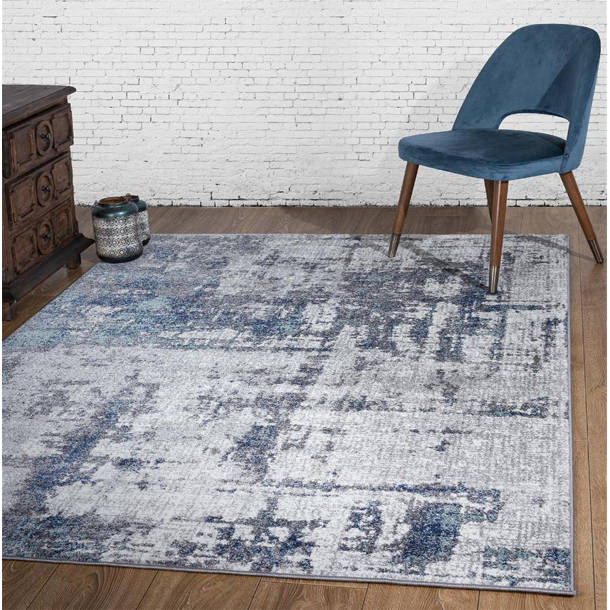 17 Stories Thorold Performance Blue Rug & Reviews Wayfair